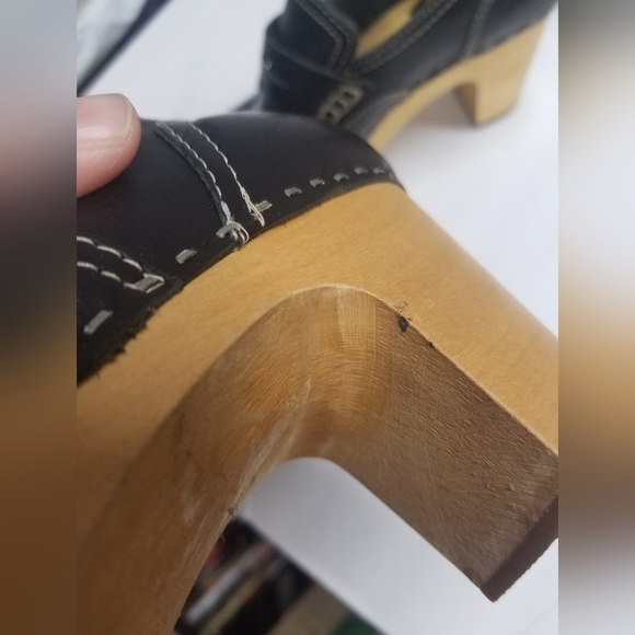 Swedish Hasbeens Black Clogs Sz 39 - Picture 4 of 9